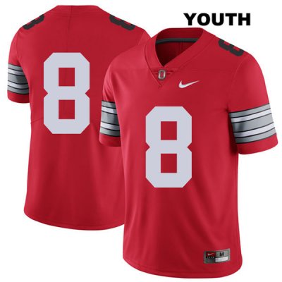 Youth NCAA Ohio State Buckeyes Kendall Sheffield #8 College Stitched 2018 Spring Game No Name Authentic Nike Red Football Jersey RE20H11PM